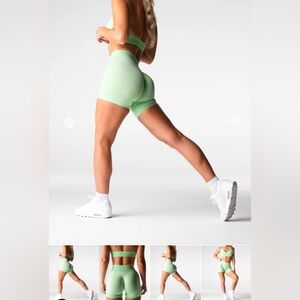 NVGTN-Pistachio Mid Rise Pro Seamless Shorts